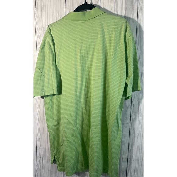 Peter Millar Green Striped Short Sleeve Polo Shirt Size large EUC - Picture 4 of 5